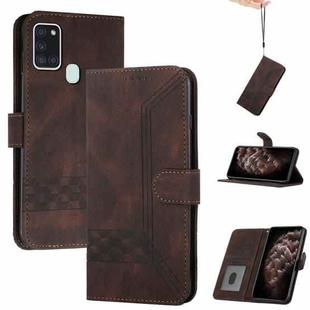 For OPPO Realme 7i Cubic Skin Feel Flip Leather Phone Case(Dark Brown)