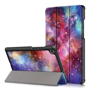For Lenovo Tab M8 Coloured Drawing Pattern Horizontal Deformation Flip Leather Case with Three-folding Holder(Galaxy)
