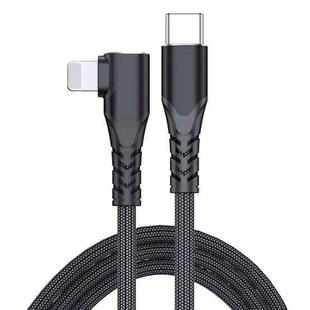 A6 PD 20W USB-C / Type-C to 8 Pin Elbow Data Cable for iPhone, iPad, Length:2m(Black)