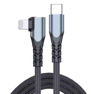 A6 PD 20W USB-C / Type-C to 8 Pin Elbow Data Cable for iPhone, iPad, Length:2m(Grey)