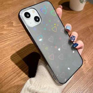 For iPhone 13 mini Colorful Laser Love TPU Phone Case (Black)
