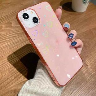 For iPhone 13 Pro Colorful Laser Love TPU Phone Case (Pink)