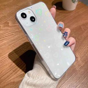 Colorful Laser Love TPU Phone Case For iPhone 13 Pro(White)