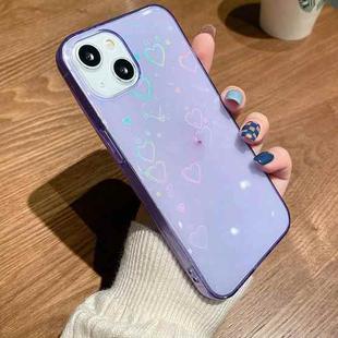 Colorful Laser Love TPU Phone Case For iPhone 13 Pro Max(Purple)