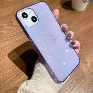Colorful Laser Love TPU Phone Case For iPhone 12 / 12 Pro(Purple)