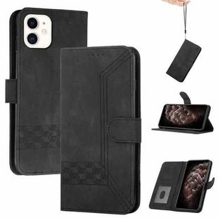 For iPhone 11 Cubic Skin Feel Flip Leather Phone Case (Black)