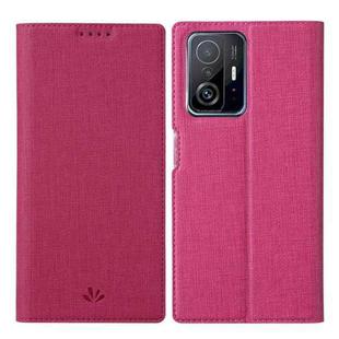 For Xiaomi Mi 11T / 11T Pro ViLi DMX Series Shockproof Magnetic Flip Leather Case(Rose Red)