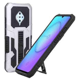 For vivo S1 Pro Vanguard Warrior All Inclusive Double-color Shockproof TPU + PC Phone Case with Holder(Silver)