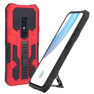 For vivo V17 Pro Vanguard Warrior All Inclusive Double-color Shockproof TPU + PC Phone Case with Holder(Red)