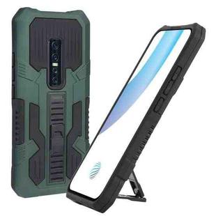 For vivo V17 Pro Vanguard Warrior All Inclusive Double-color Shockproof TPU + PC Phone Case with Holder(Green)