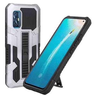 For vivo V19 Indonesia Version Vanguard Warrior All Inclusive Double-color Shockproof TPU + PC Phone Case with Holder(Silver)