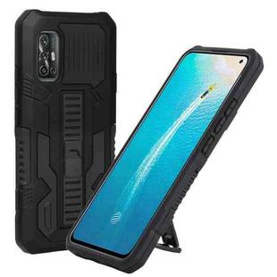 For vivo V19 Indonesia Version Vanguard Warrior All Inclusive Double-color Shockproof TPU + PC Phone Case with Holder(Black)