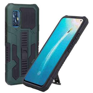 For vivo V19 Indonesia Version Vanguard Warrior All Inclusive Double-color Shockproof TPU + PC Phone Case with Holder(Green)