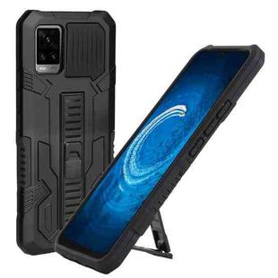 For vivo V20 Vanguard Warrior All Inclusive Double-color Shockproof TPU + PC Phone Case with Holder(Black)