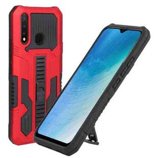 For vivo Y19 Vanguard Warrior All Inclusive Double-color Shockproof TPU + PC Phone Case with Holder(Red)
