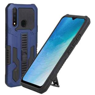 For vivo Y19 Vanguard Warrior All Inclusive Double-color Shockproof TPU + PC Phone Case with Holder(Blue)
