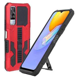 For vivo Y51 2020 December Vanguard Warrior All Inclusive Double-color Shockproof TPU + PC Phone Case with Holder(Red)