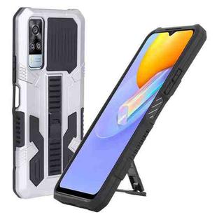 For vivo Y51 2020 December Vanguard Warrior All Inclusive Double-color Shockproof TPU + PC Phone Case with Holder(Silver)