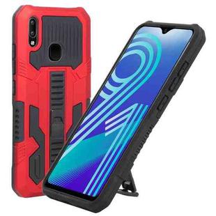 For vivo Y91 Vanguard Warrior All Inclusive Double-color Shockproof TPU + PC Phone Case with Holder(Red)