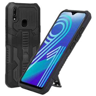 For vivo Y91 Vanguard Warrior All Inclusive Double-color Shockproof TPU + PC Phone Case with Holder(Black)