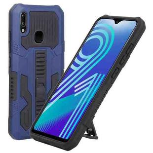 For vivo Y91 Vanguard Warrior All Inclusive Double-color Shockproof TPU + PC Phone Case with Holder(Blue)