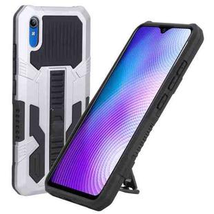 For vivo Y91i Indonesia Version / Y91C Vanguard Warrior All Inclusive Double-color Shockproof TPU + PC Phone Case with Holder(Silver)