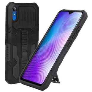 For vivo Y91i Indonesia Version / Y91C Vanguard Warrior All Inclusive Double-color Shockproof TPU + PC Phone Case with Holder(Black)