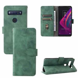 For TCL 10 SE Solid Color Skin Feel Magnetic Buckle Leather Phone Case(Green)