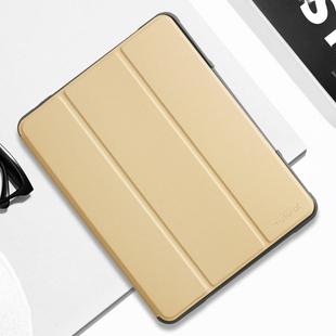 For iPad 10.2 Mutural Horizontal Flip PC + TPU + PU Leather Case with Holder & Pen Slot(Gold)