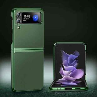 For Samsung Galaxy Z Flip3 5G Plating Leather Phone Case(Green)