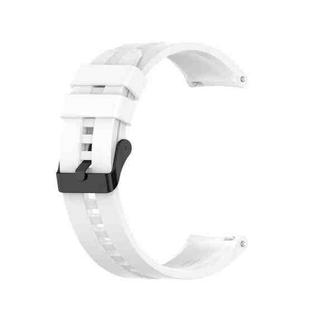 For Huawei Watch GT 3 42mm 20mm Silicone Black Buckle Watch Band(White)