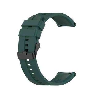 For Huawei Watch GT 3 42mm 20mm Silicone Black Buckle Watch Band(Dark Green)