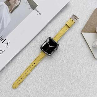 Leather Watch Band For Apple Watch Ultra 49mm / Series 8&7 45mm / SE 2&6&SE&5&4 44mm / 3&2&1 42mm(Yellow)