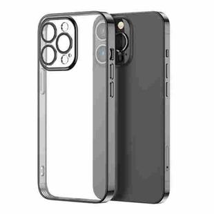 JOYROOM JR-BP909 Chery Mirror Series Electroplating Transparent Anti-fall Phone Case For iPhone 13 Pro Max(Black)