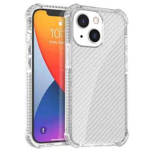 For iPhone 13 Carbon Fiber Texture Four-corner Shockproof Phone Case mini(White)