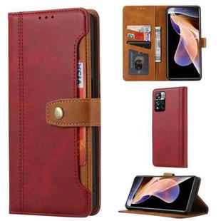For Xiaomi Redmi Note 11/Poco M4 Pro Calf Texture Double Fold Leather Phone Case(Red)