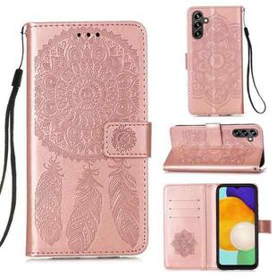 For Samsung Galaxy A13 Dream Catcher Printing Horizontal Flip Leather Phone Case(Rose Gold)