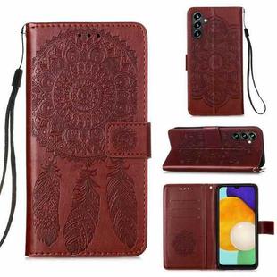 For Samsung Galaxy A13 Dream Catcher Printing Horizontal Flip Leather Phone Case(Brown)