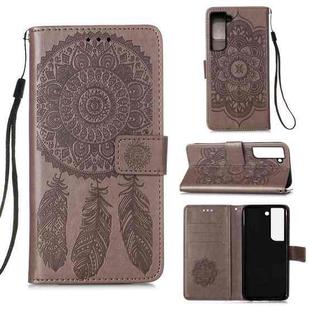 For Samsung Galaxy S22 5G Dream Catcher Printing Horizontal Flip Leather Phone Case(Grey)