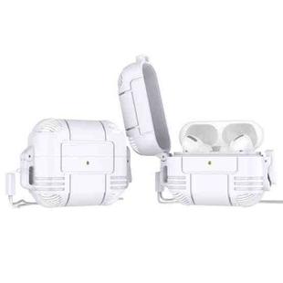 TPU Anti-full Earphone Protective Case with Lanyard For AirPods Pro(White)