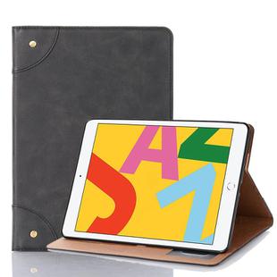 For iPad 10.2 / 10.5 Retro Book Style Horizontal Flip Leather Case with Holder & Card Slots & Wallet(Black)