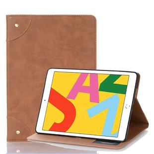 For iPad 10.2 / 10.5 Retro Book Style Horizontal Flip Leather Case with Holder & Card Slots & Wallet(Brown)