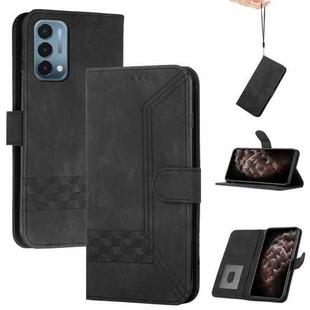 Cubic Skin Feel Flip Leather Phone Case For OnePlus Nord N200 5G(Black)