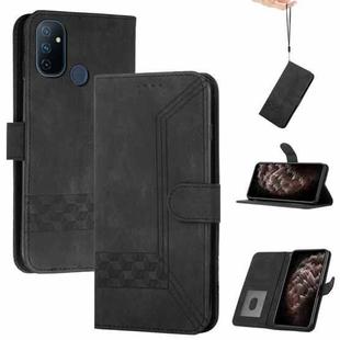 Cubic Skin Feel Flip Leather Phone Case For OnePlus Nord N100 4G(Black)