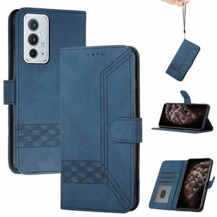 Cubic Skin Feel Flip Leather Phone Case For OnePlus 9RT 5G(Blue)