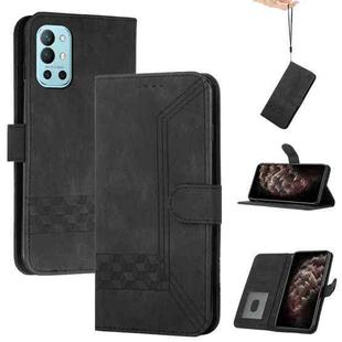 Cubic Skin Feel Flip Leather Phone Case For OnePlus 9R(Black)
