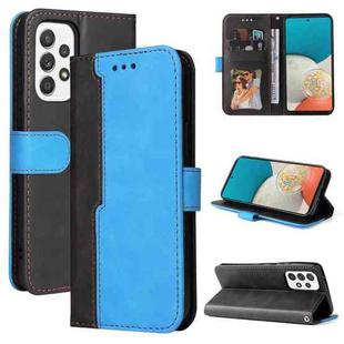 For Samsung Galaxy A53 5G Stitching-Color Flip Leather Phone Case with Holder(Blue)