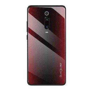For Xiaomi Redmi K20 / K20 Pro / 9T Texture Gradient Glass Protective Case(Red)