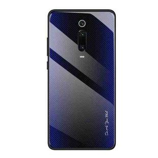 For Xiaomi Redmi K20 / K20 Pro / 9T Texture Gradient Glass Protective Case(Dark Blue)