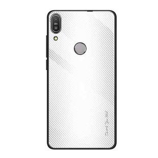 For Asus ZenFone Max Pro M1 ZB601KL Texture Gradient Glass Protective Case(White)